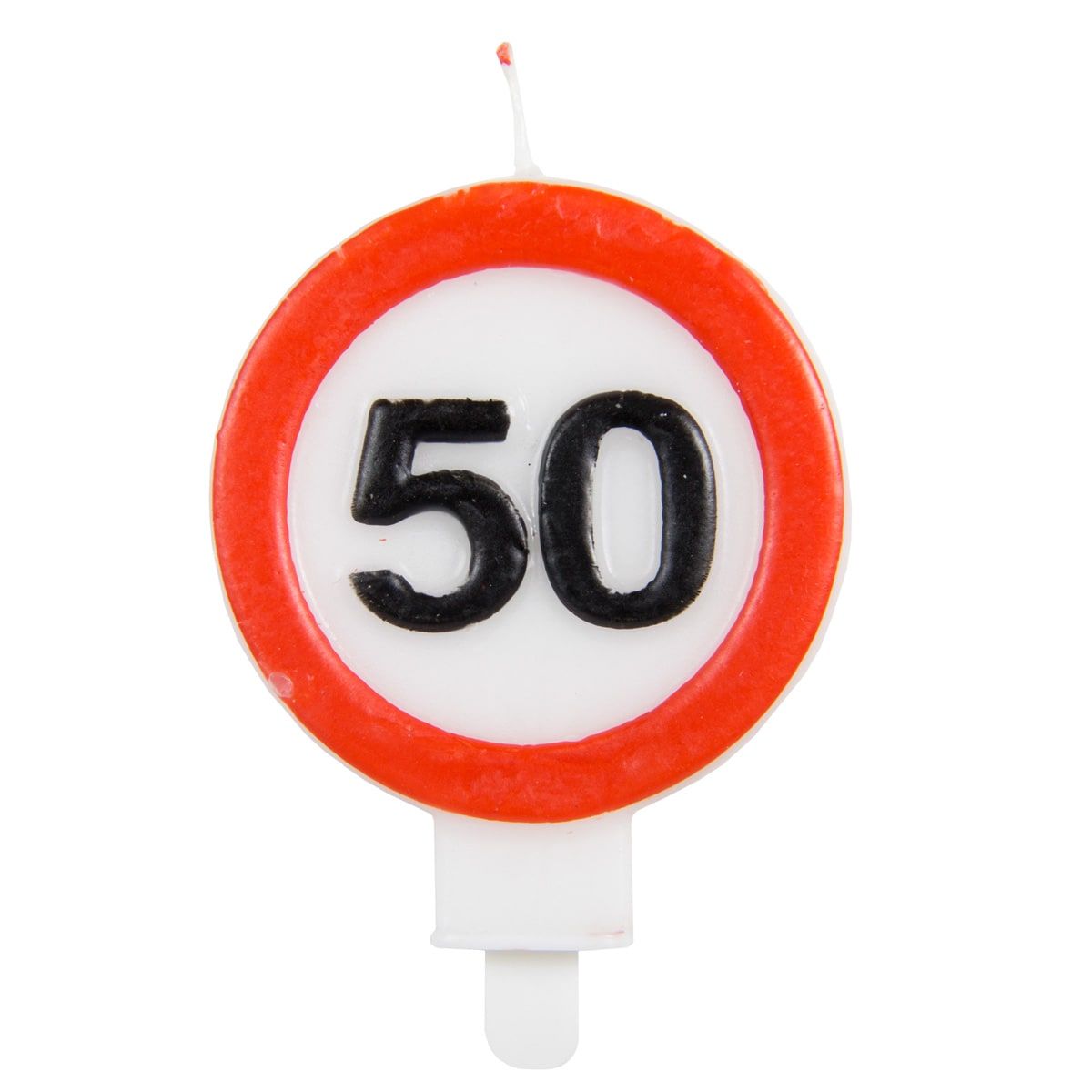 Verjaardag 50 jaar verkeersbord kaarsje