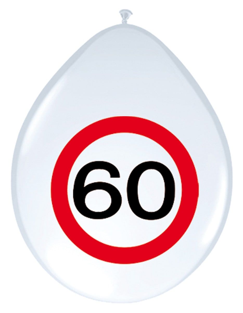 Verjaardag 60 jaar verkeersbord ballonnen