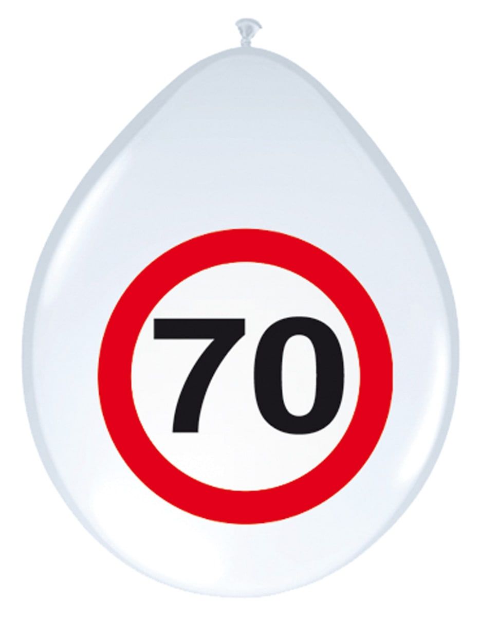 Verjaardag 70 jaar verkeersbord ballonnen