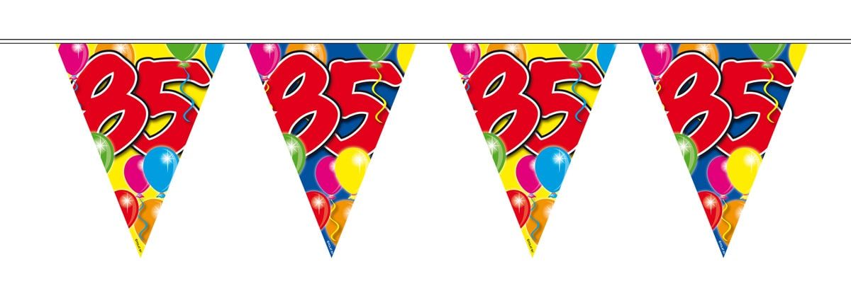 Verjaardag 85 jaar balloons vlaggenlijn 10 meter