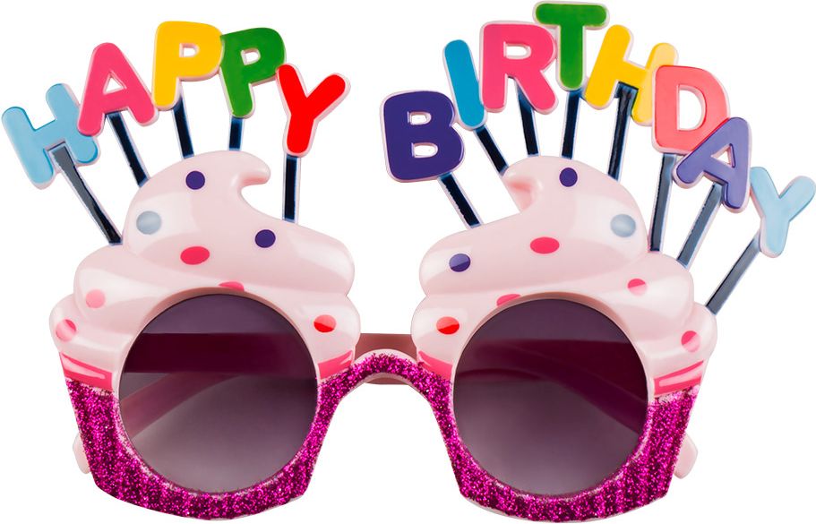 Verjaardag feest bril cupcakes