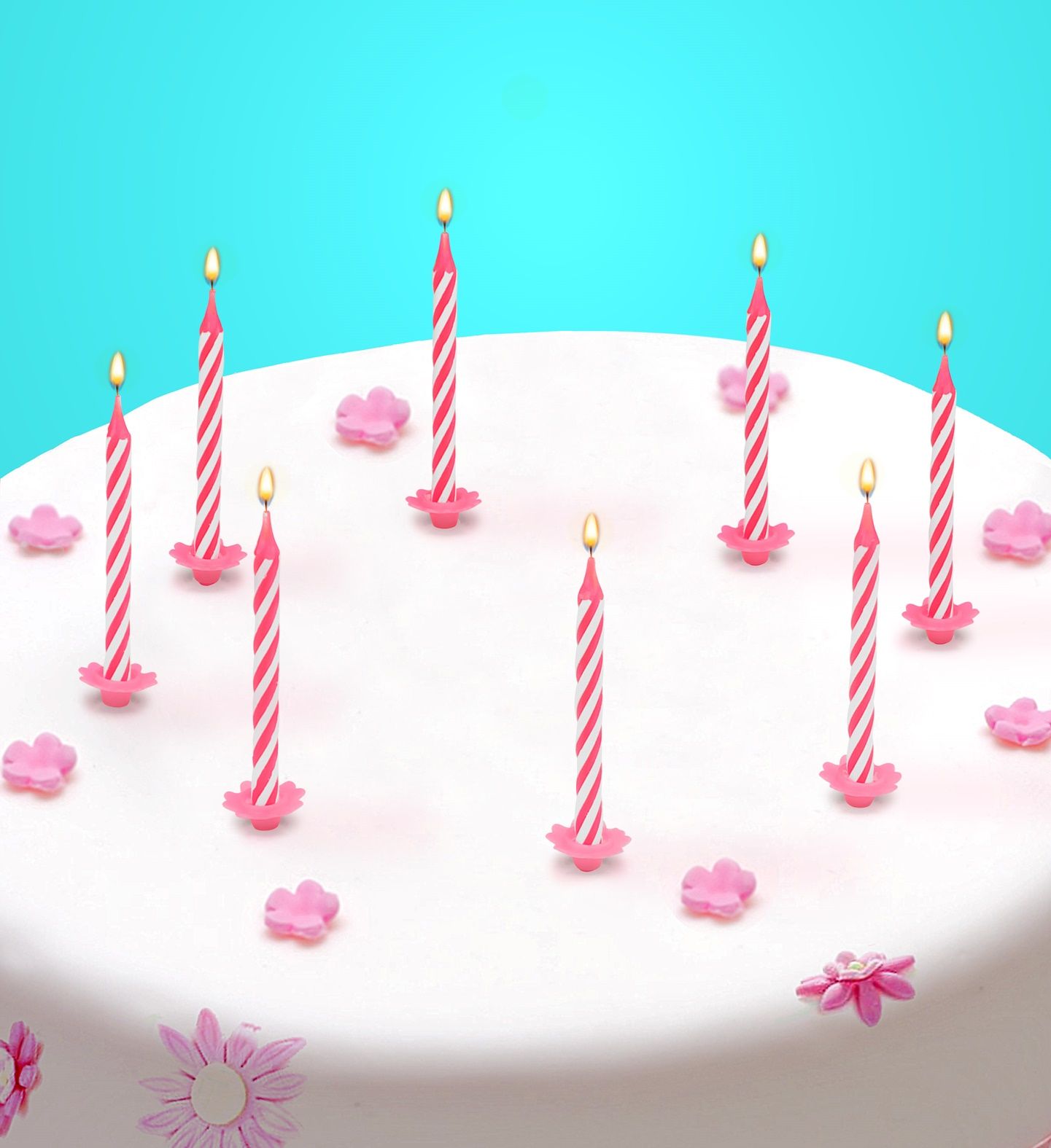 Verjaardagskaarsjes roze wit 16