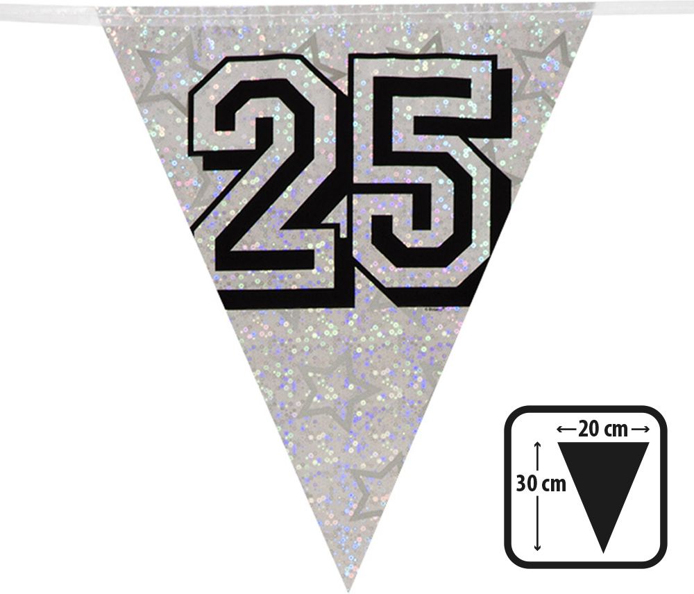 Verjaardagsvlaggetjes 25 jaar zilver