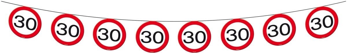 Verkeersbord 30 jaar vlaggenlijn 12 meter