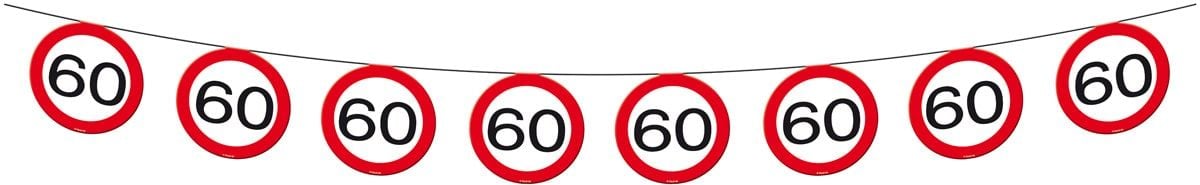 Verkeersbord 60 jaar vlaggenlijn 12 meter