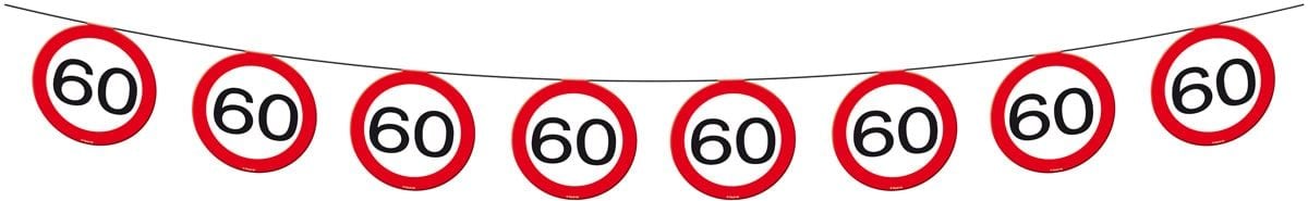 Verkeersbord 60 jaar vlaggenlijn 12 meter