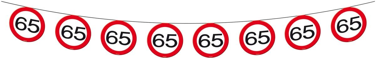 Verkeersbord 65 jaar vlaggenlijn 12 meter