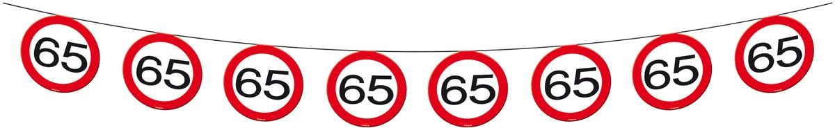 Verkeersbord 65 jaar vlaggenlijn 12 meter