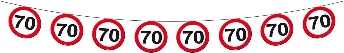 Verkeersbord 70 jaar vlaggenlijn 12 meter