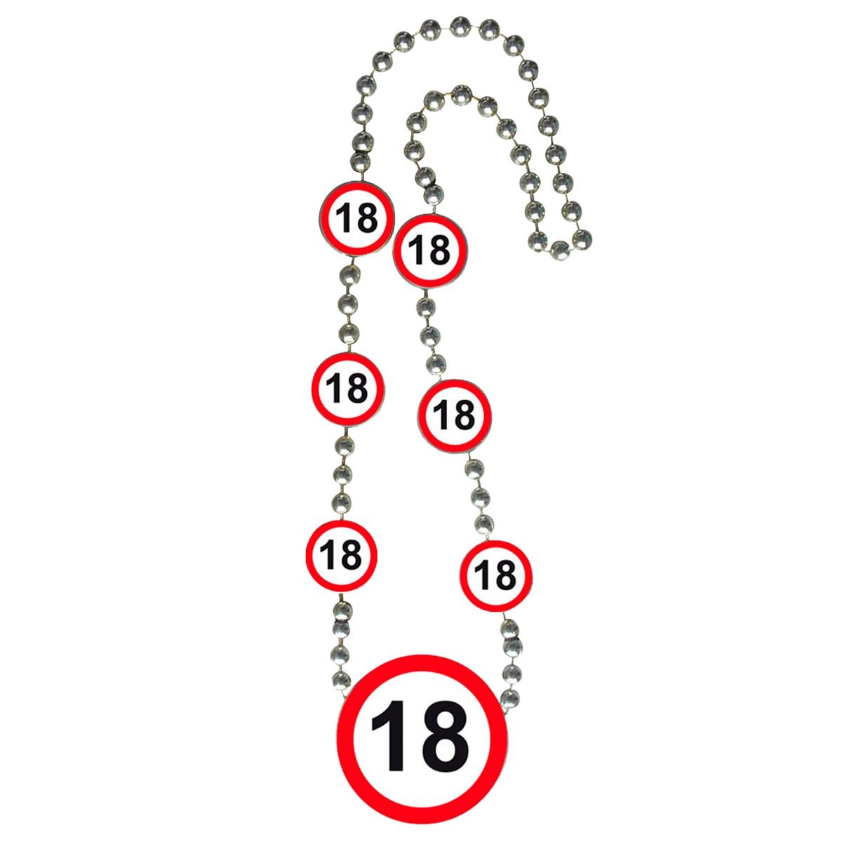 Verkeersbord verjaardag 18 jaar ketting