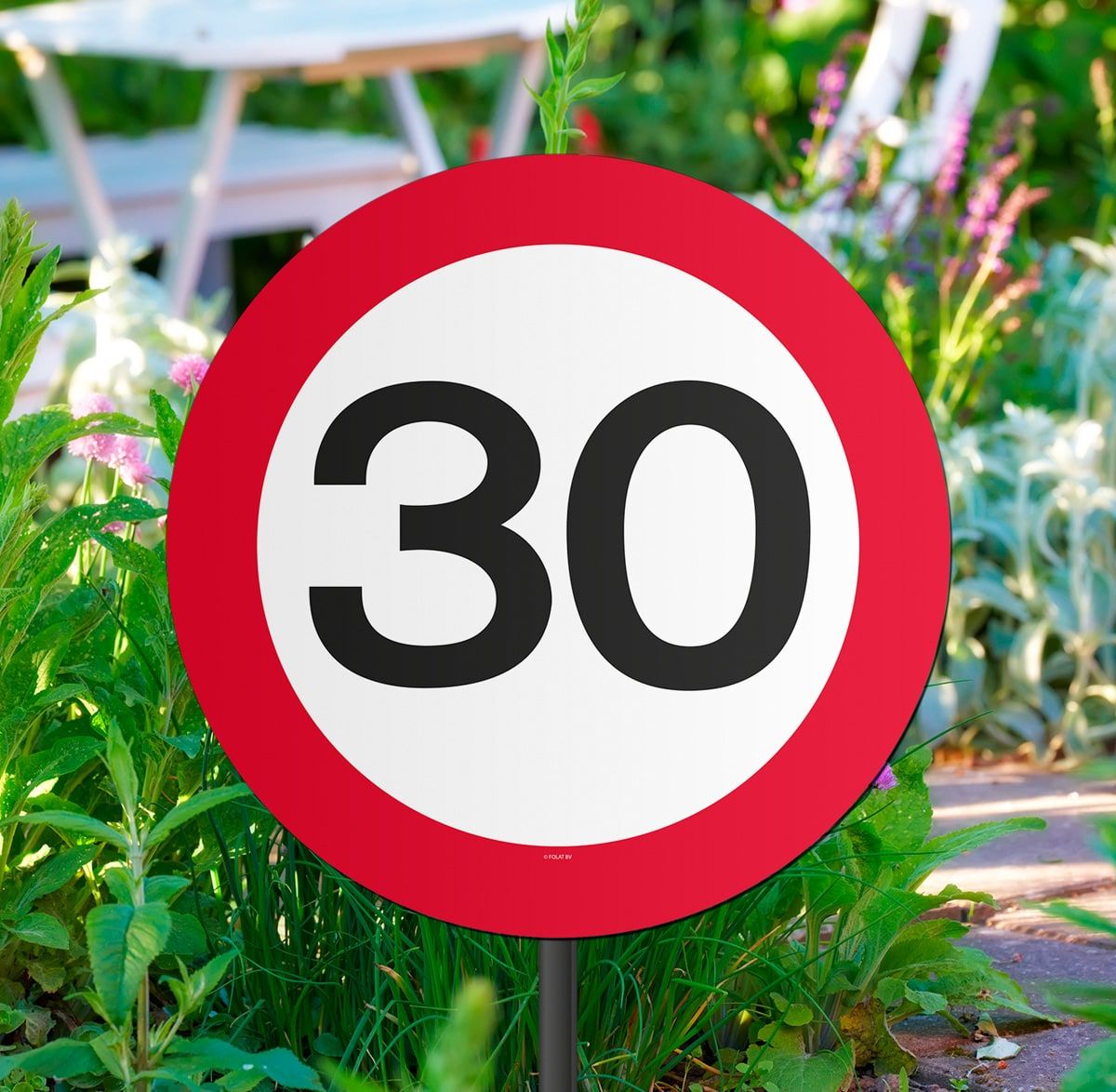 Verkeersbord verjaardag 30 jaar tuinbord