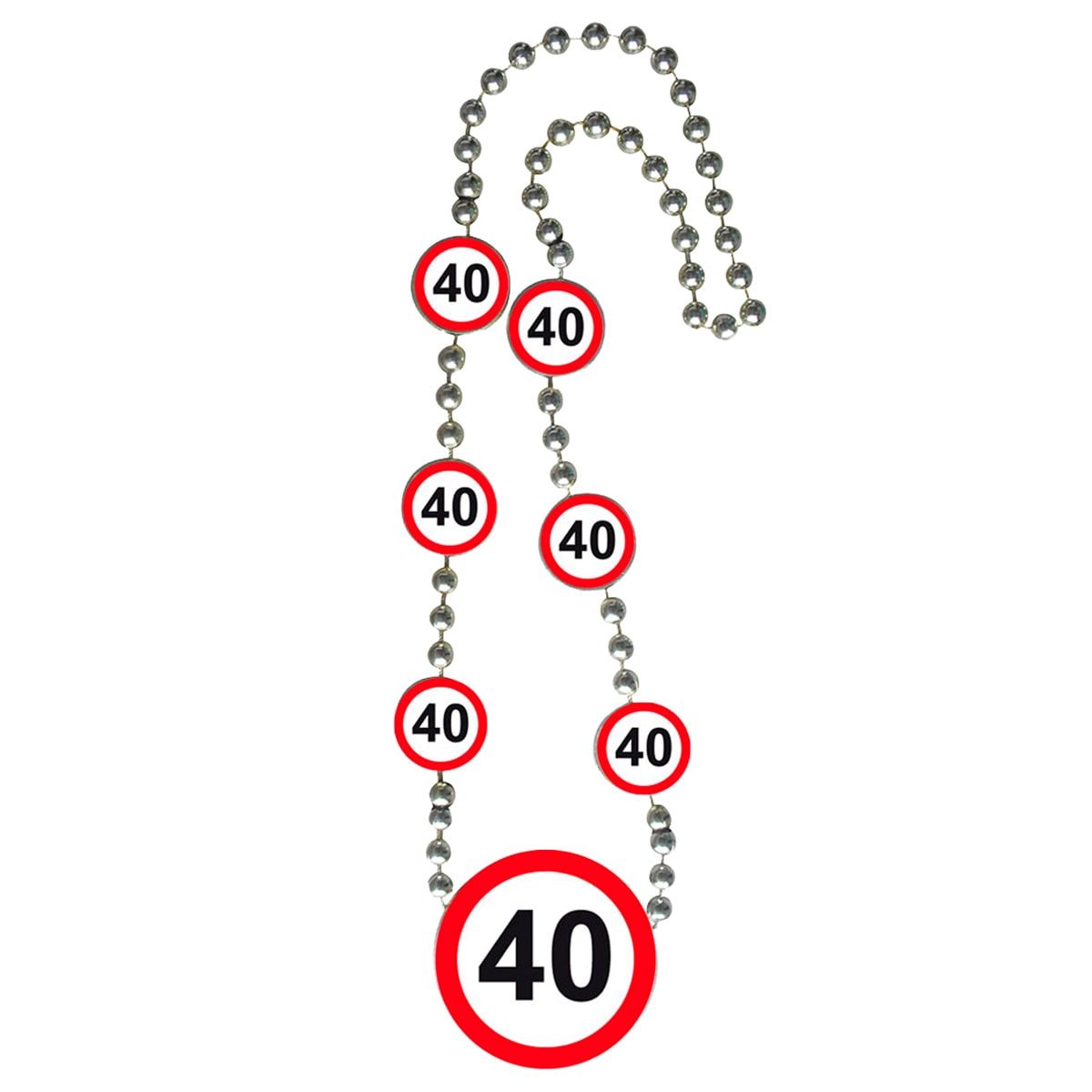 Verkeersbord verjaardag 40 jaar ketting
