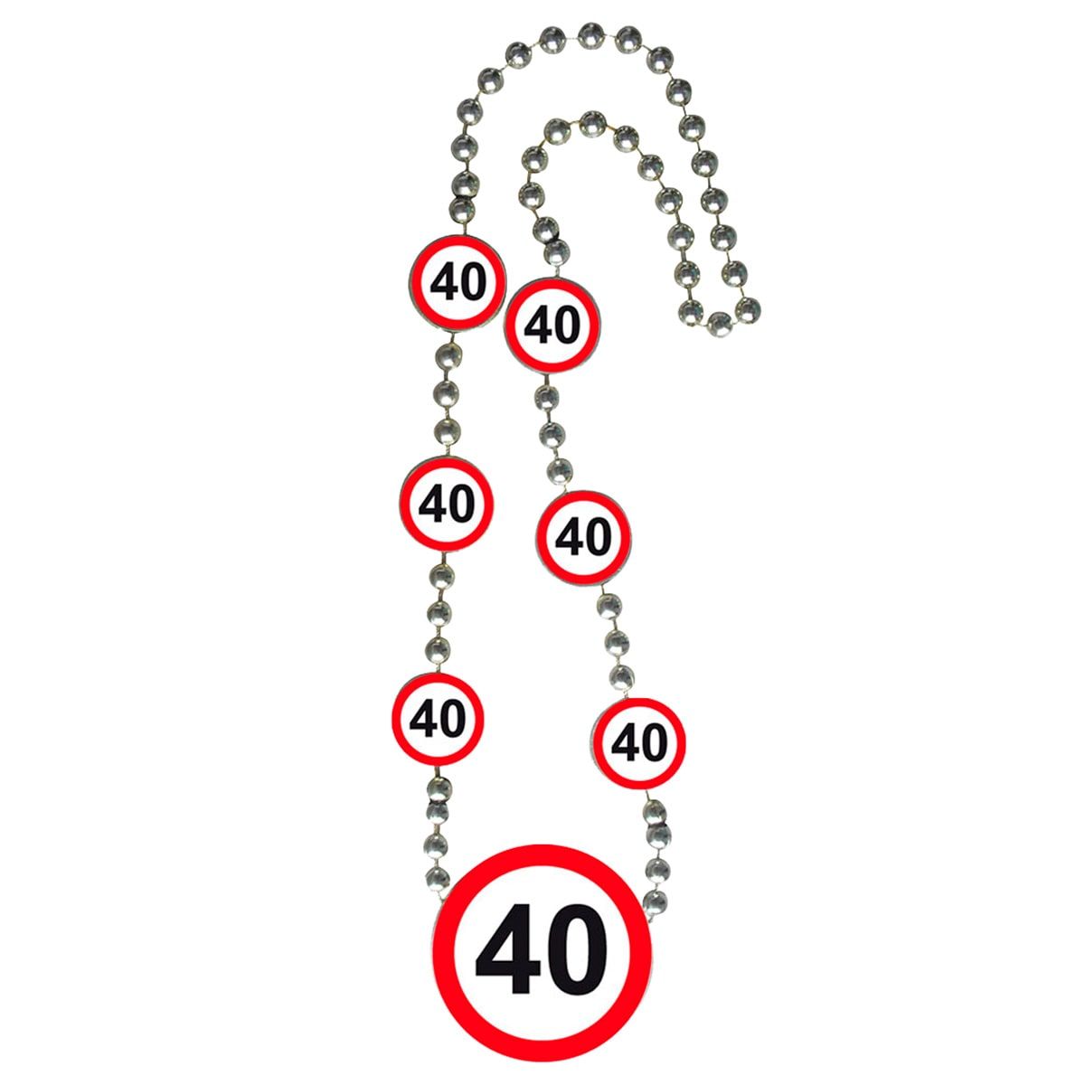 Verkeersbord verjaardag 40 jaar ketting