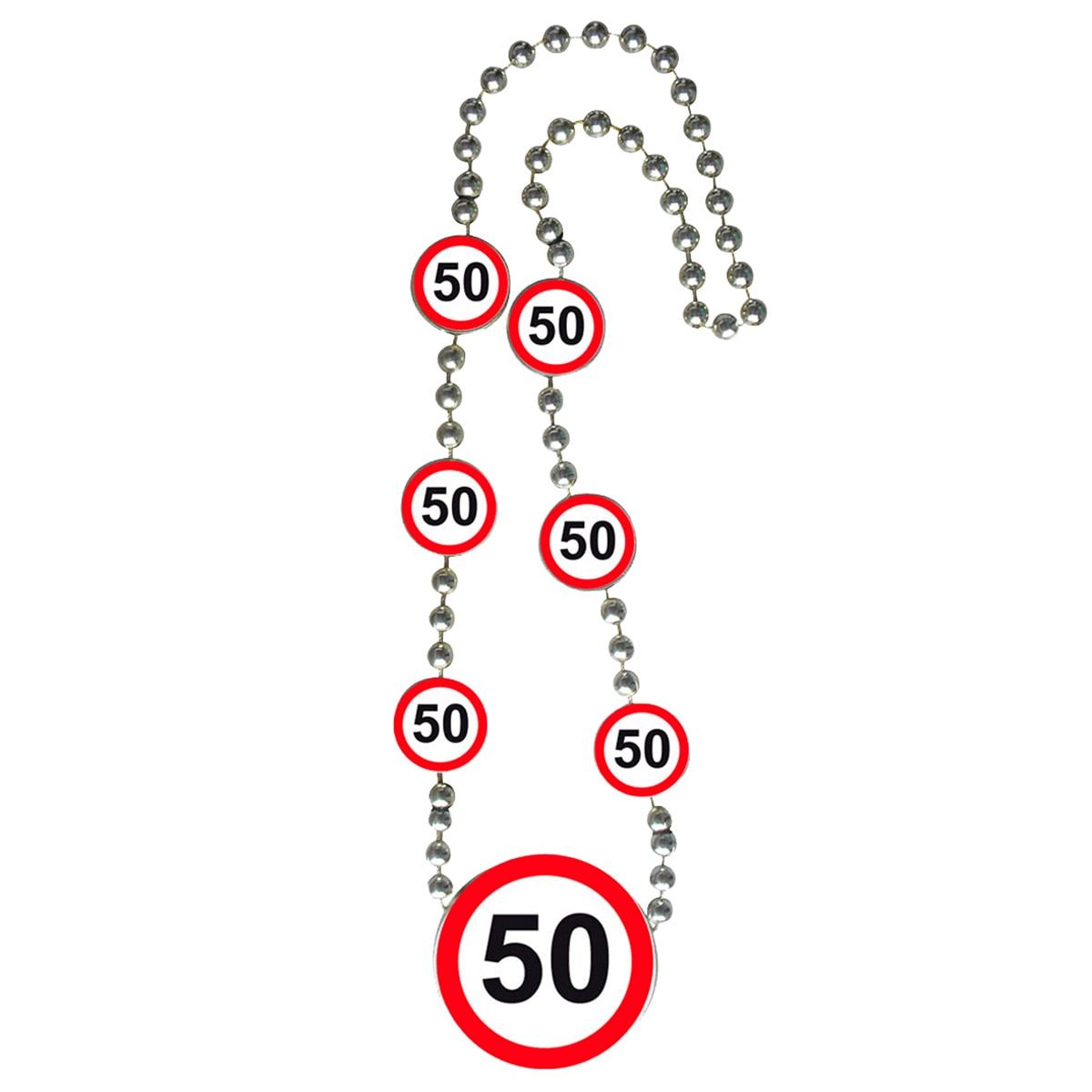 Verkeersbord verjaardag 50 jaar ketting
