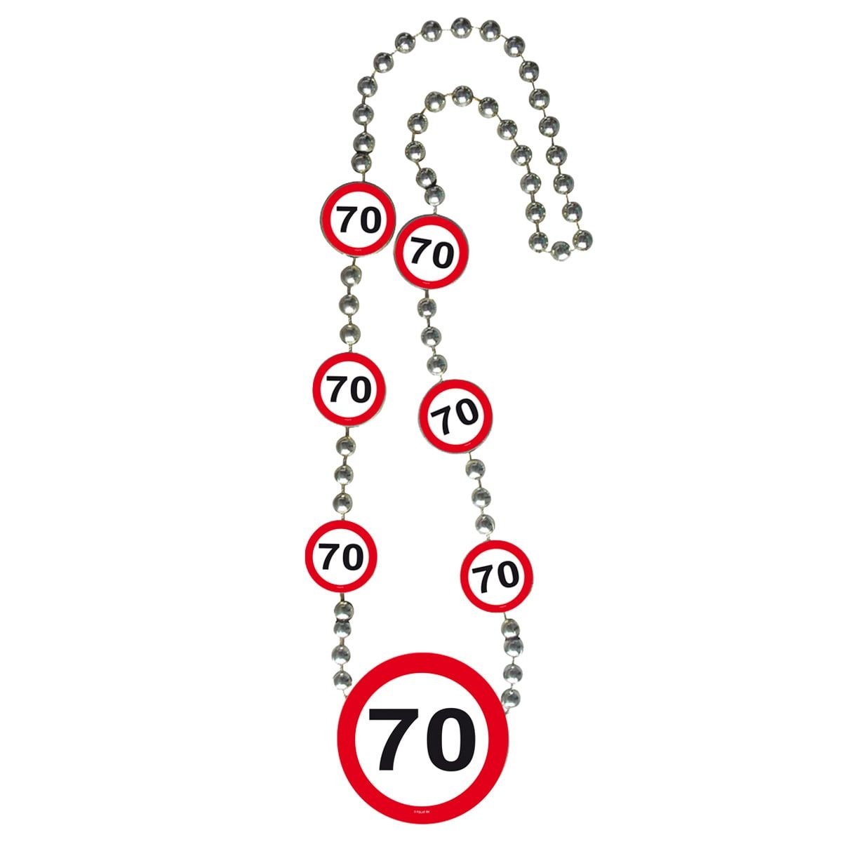 Verkeersbord verjaardag 70 jaar ketting