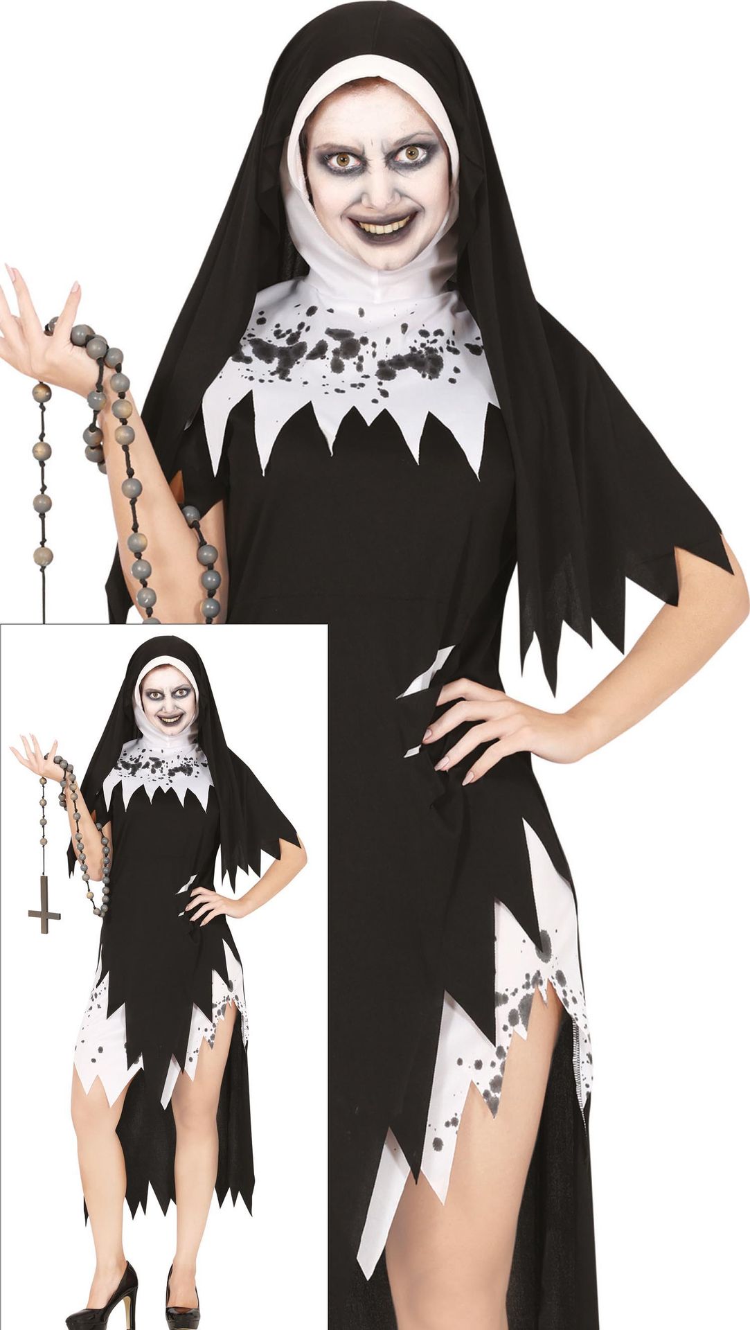 Vervloekte non jurk halloween dames