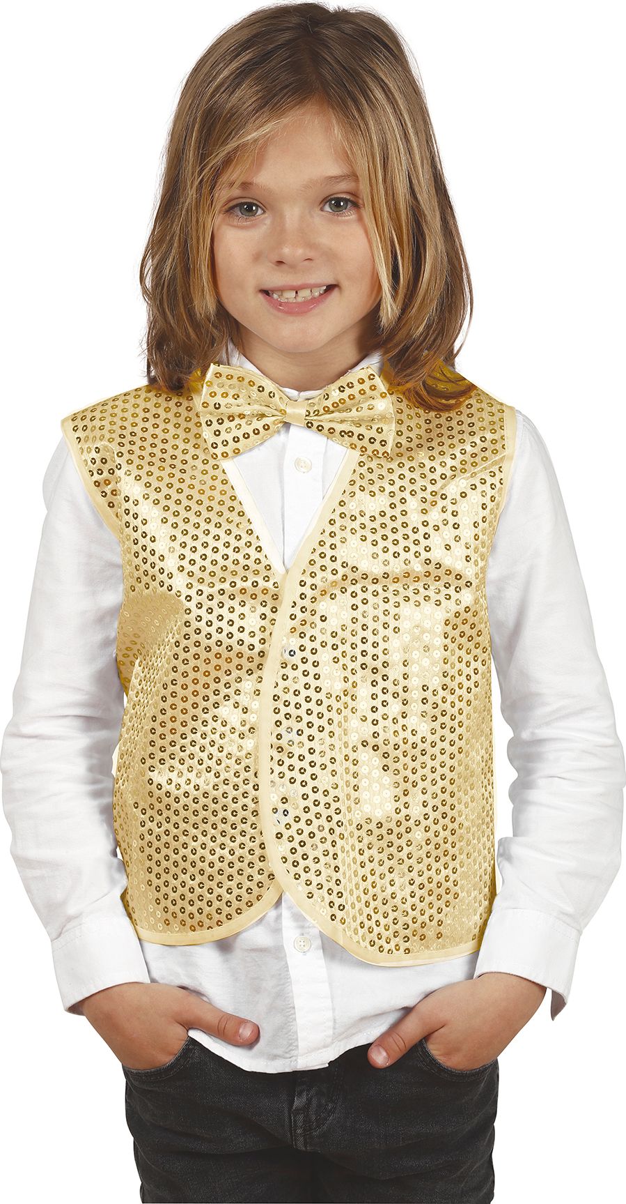 Vest gouden pailletten jongens