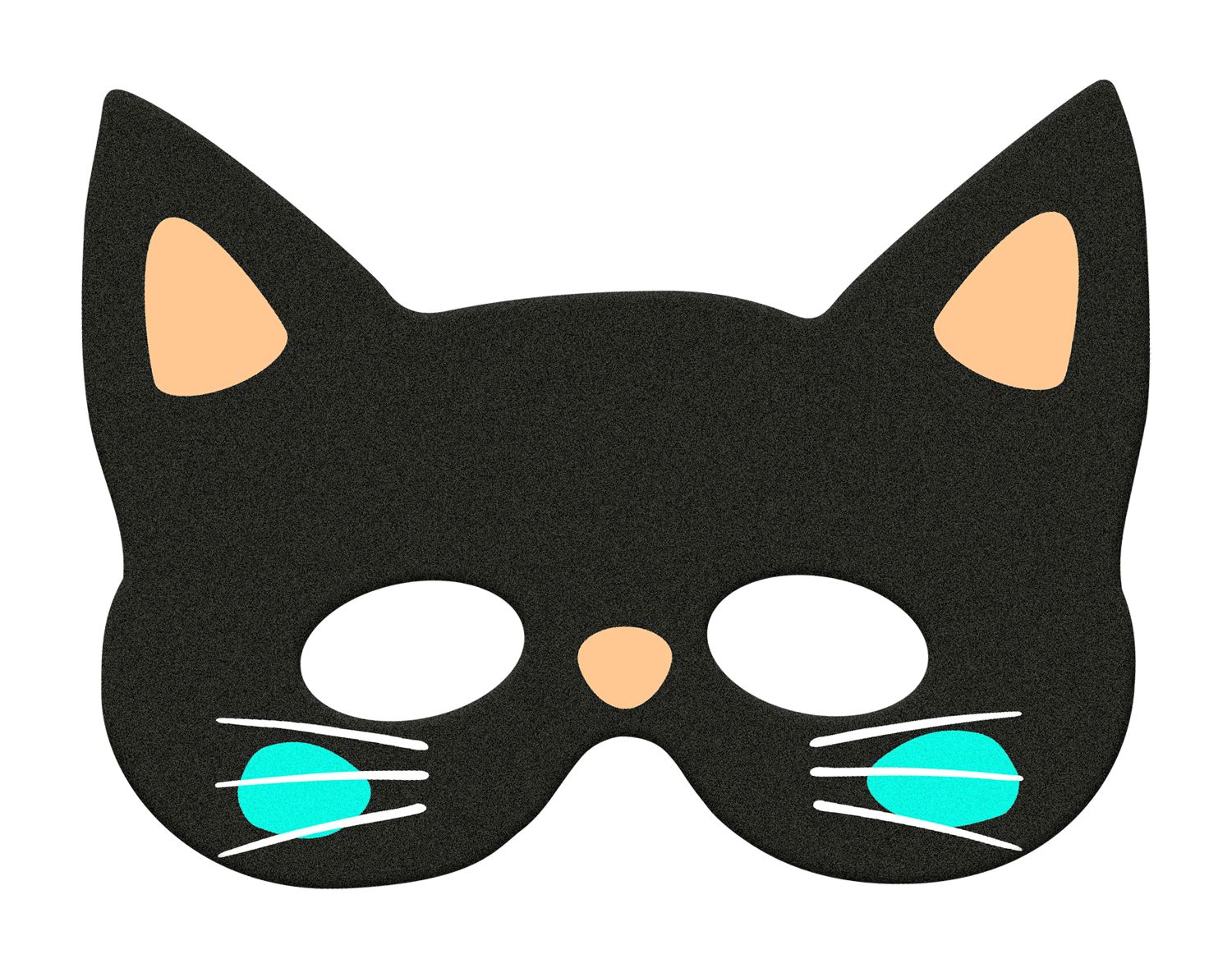 Vilt zwarte kat oogmasker