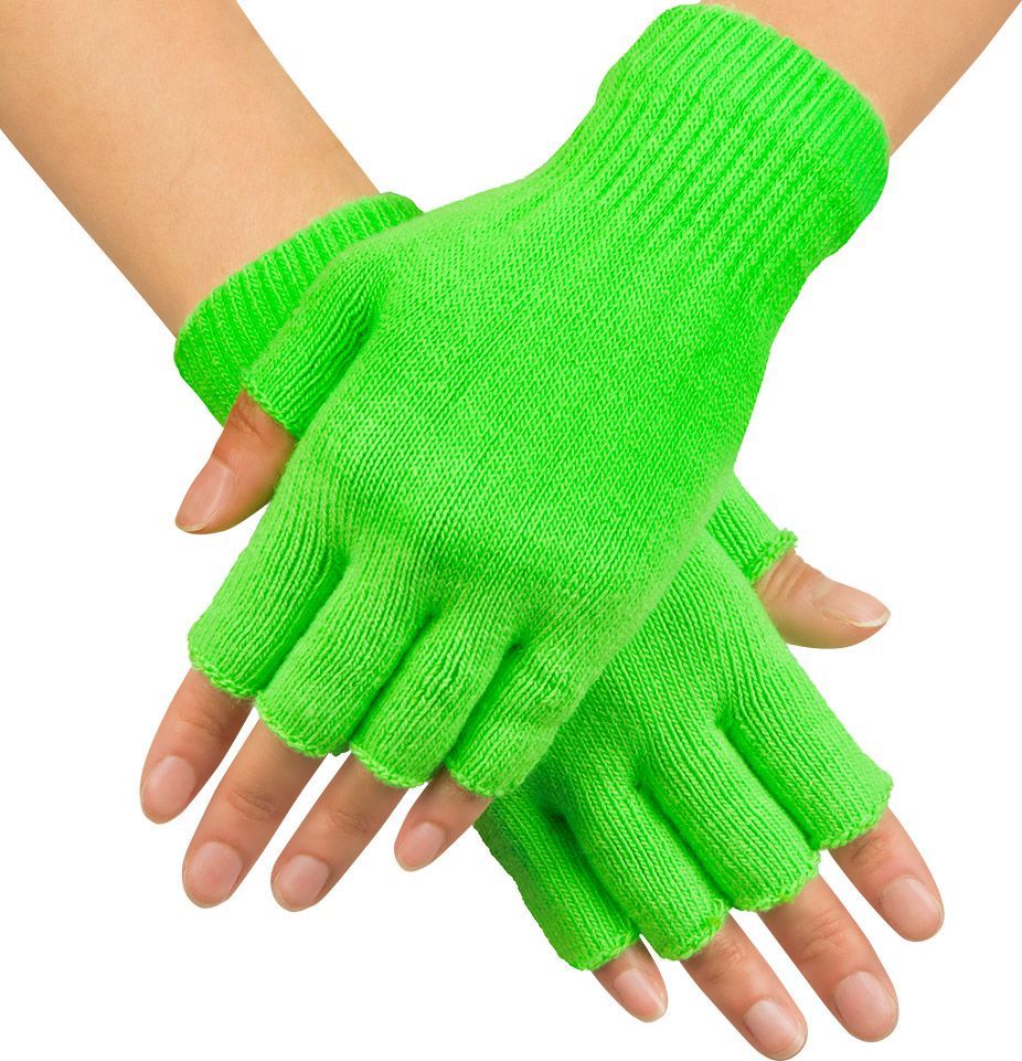 Vingerloze handschoenen neon groen