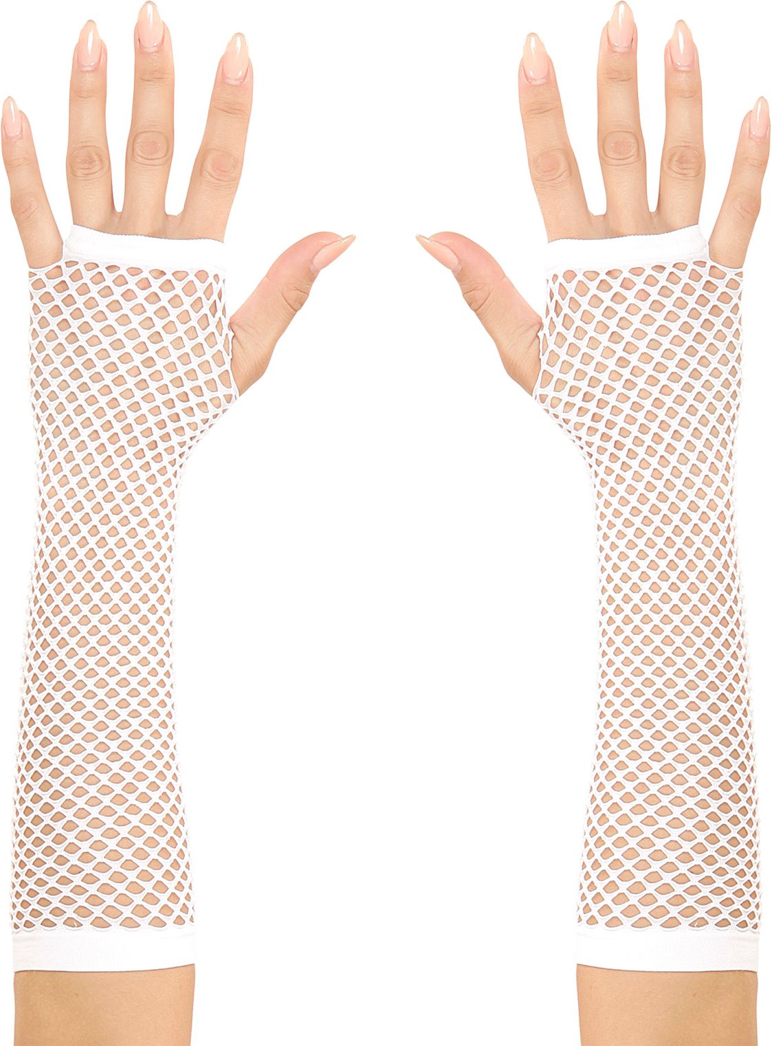 Vingerloze witte visnet handschoenen