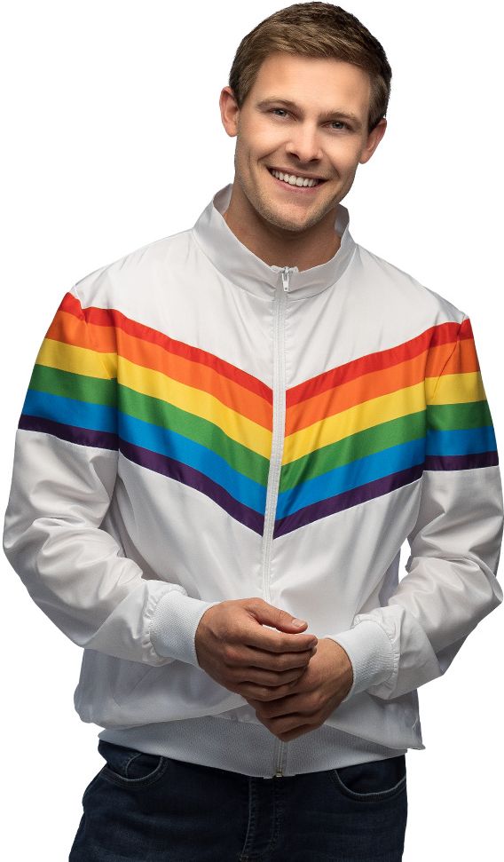 Vintage Regenboog Pride Trainingspak Heren Wit