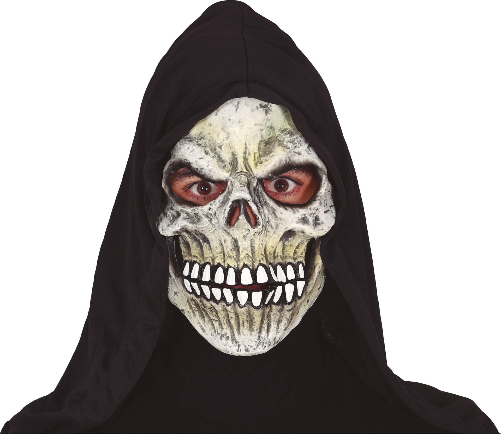 Vinyl skelet masker met kap halloween