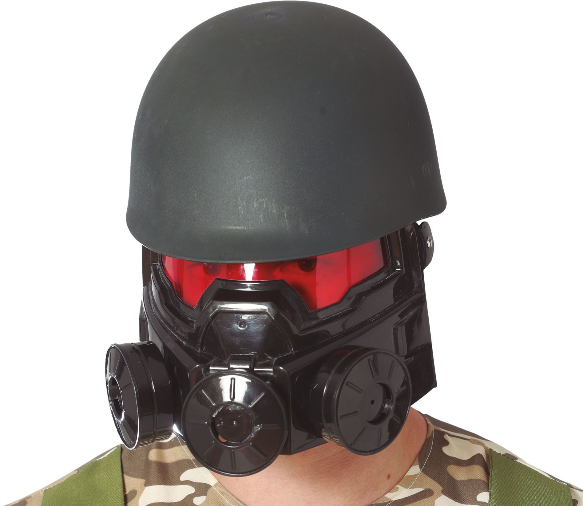 Virusbestrijder helm en gasmasker