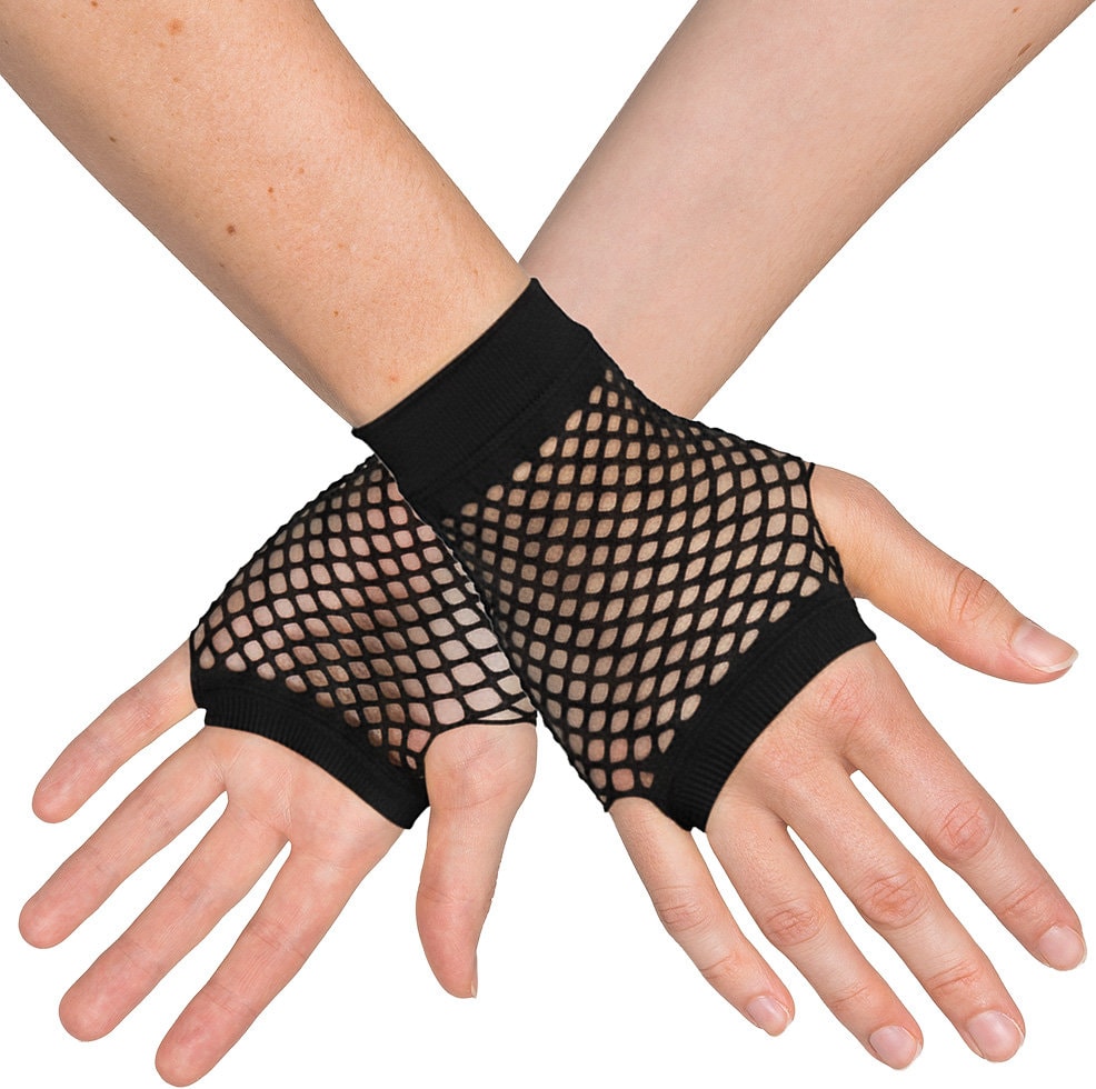 Visnet Vingerloze Handschoenen Zwart