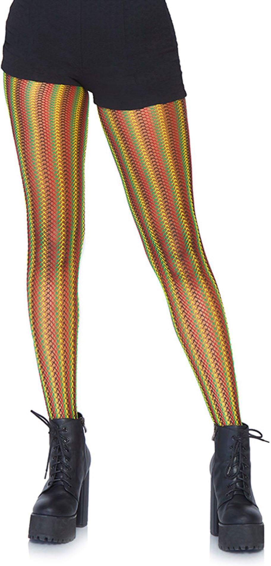 Visnetpanty met gekleurde strepen