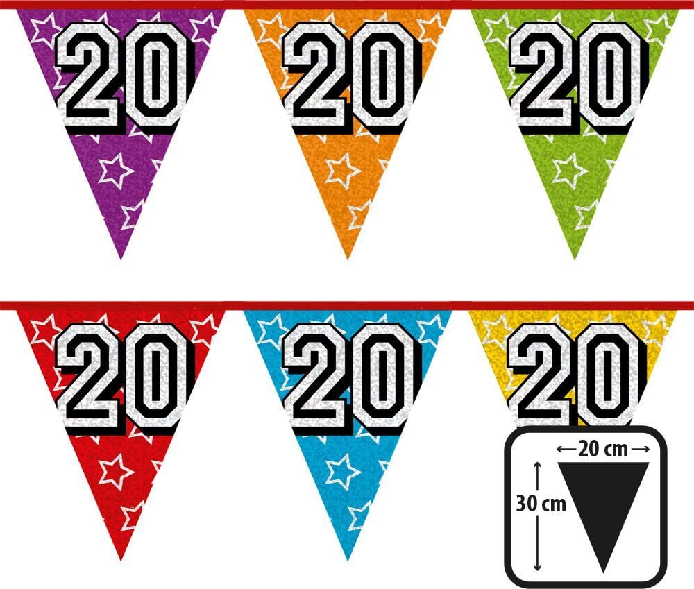 Vlaggenlijn verjaardag sterren 20 jaar