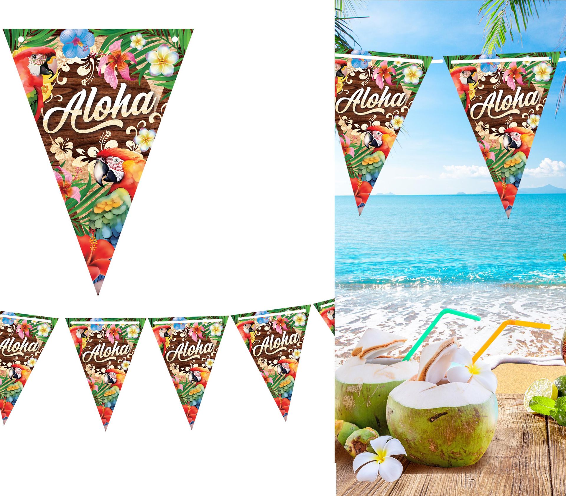 Vlaggetjeslijn Aloha Hawaii 3 meter