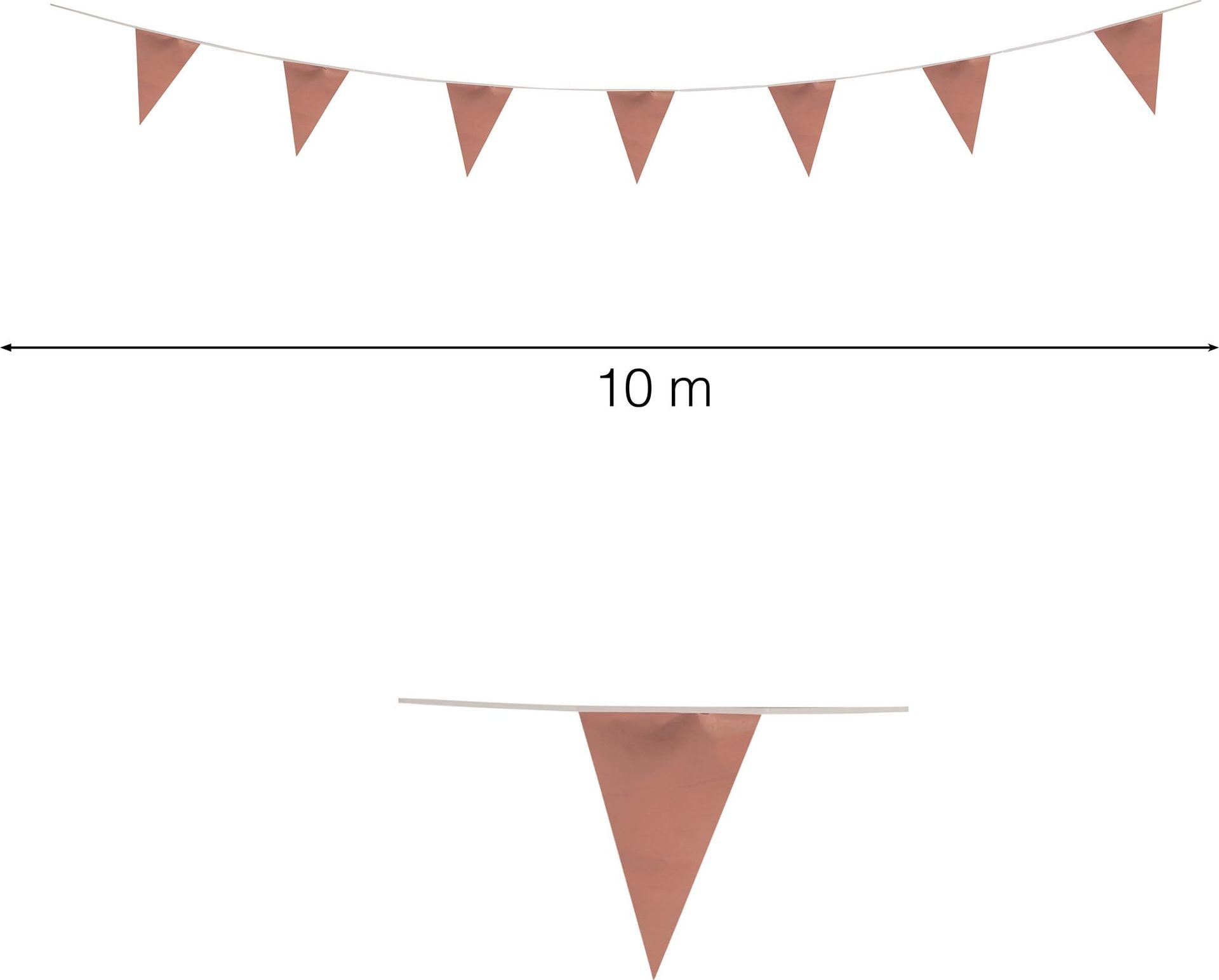 Vlaggetjeslijn roségoud 10 meter