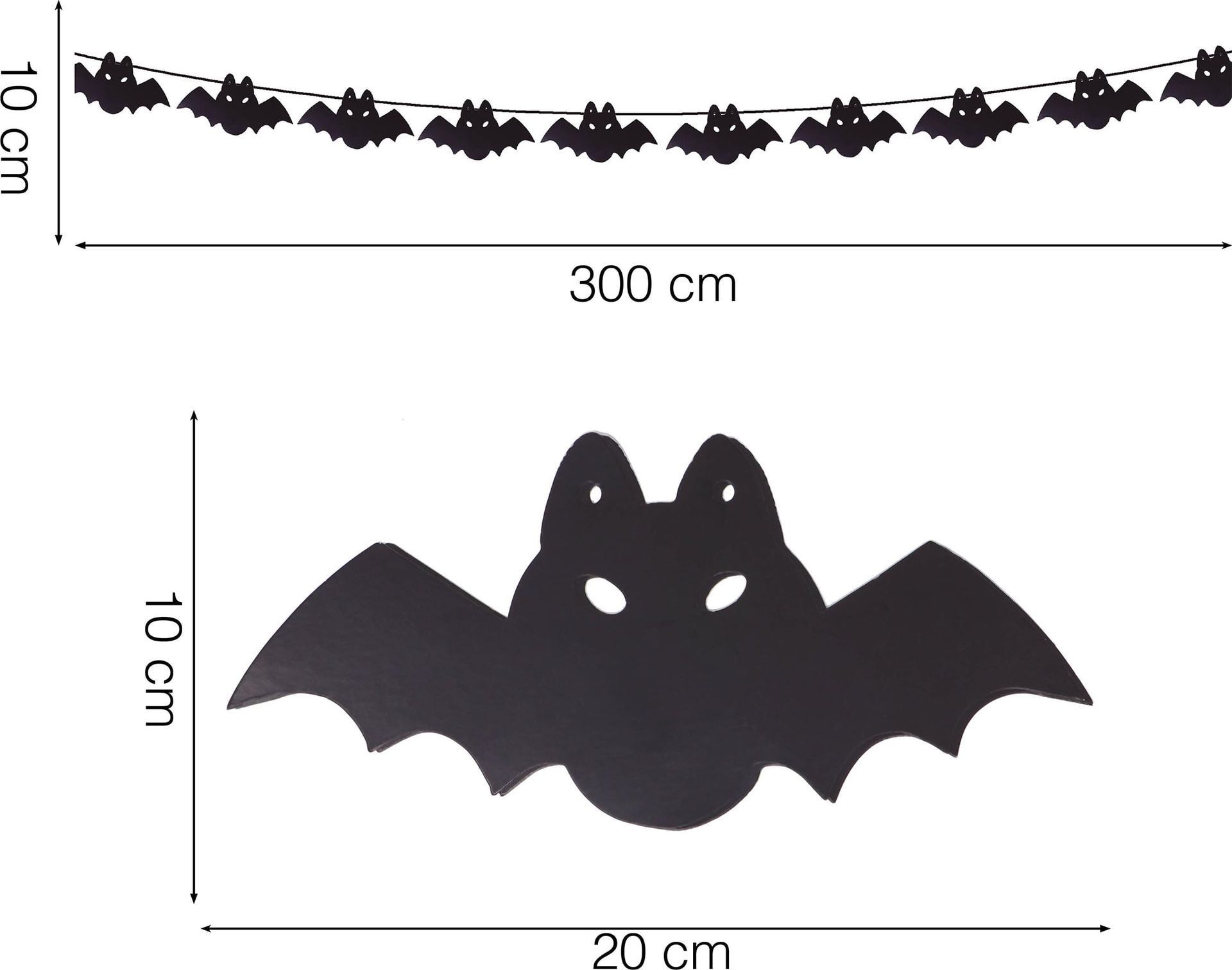 Vlaggetjeslijn Vleermuis 3 Meter Halloween