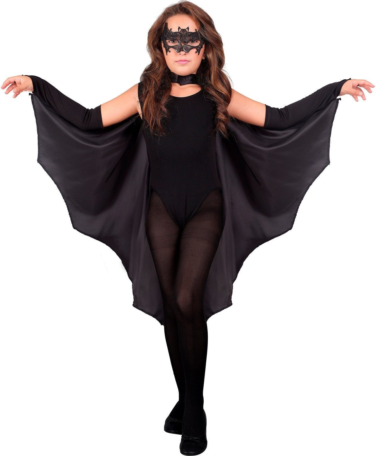 Vleermuis Cape Carnaval Zwart Meisjes