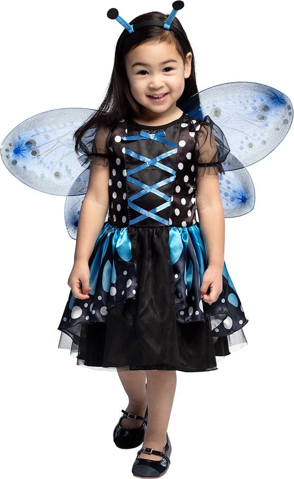 Vlinder kostuum meisjes zwart en blauw