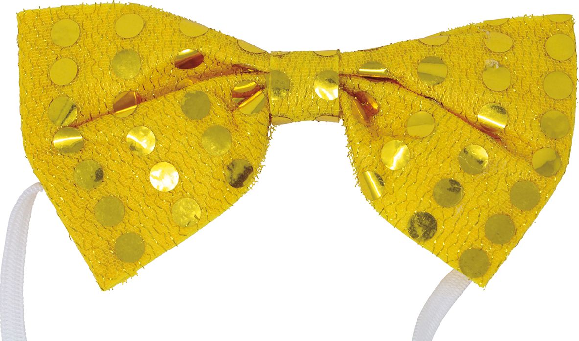 Vlinderstrik pailletten goud