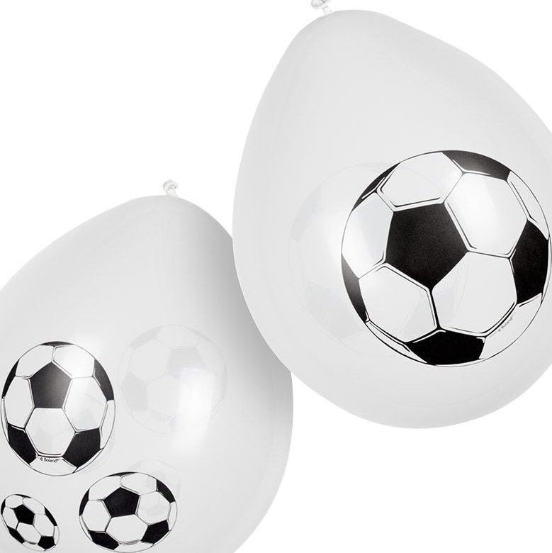 Voetbal ballonnen wit 6x