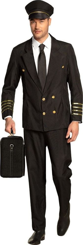 Volledig piloten outfit mannen zwart