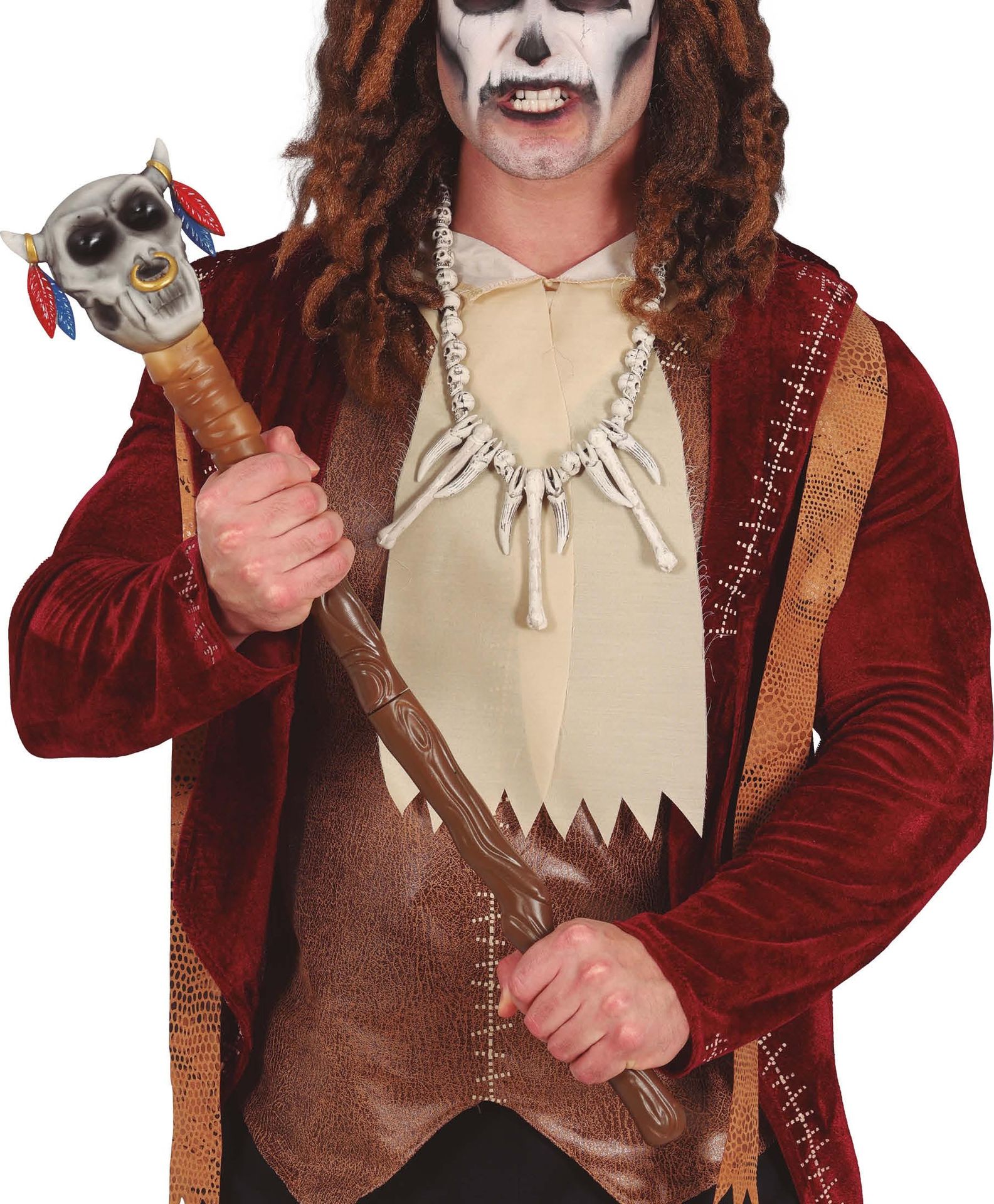 Voodoo doodshoofd stok halloween 70 cm