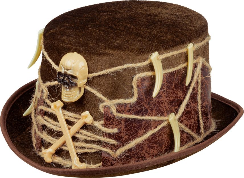Voodoo hoed met schedel