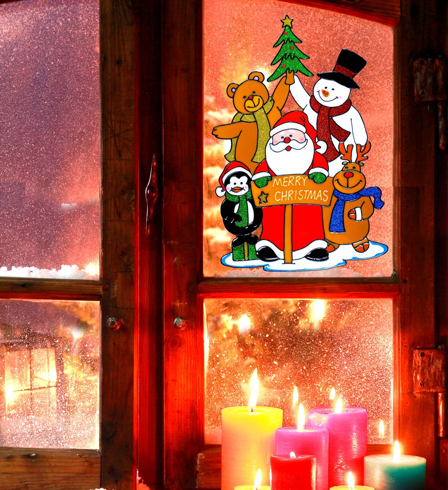Vrolijk kerstfeest raam sticker
