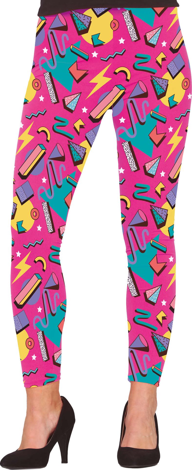 Vrouwelijke 80's Leggings in Roze Multicolor