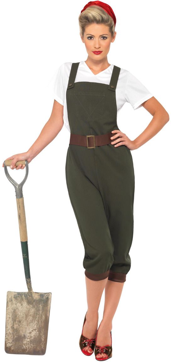 Vrouwelijke werker kostuum groen