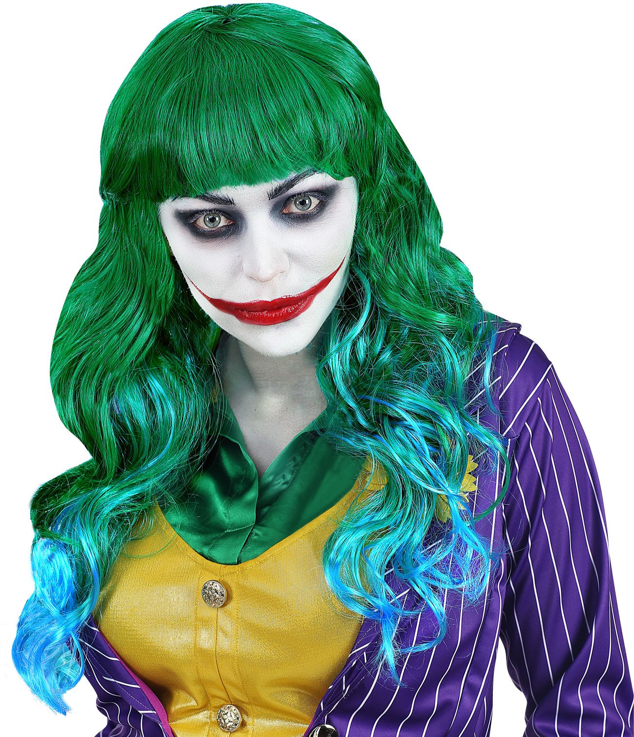 Vrouwen pruik groen the joker