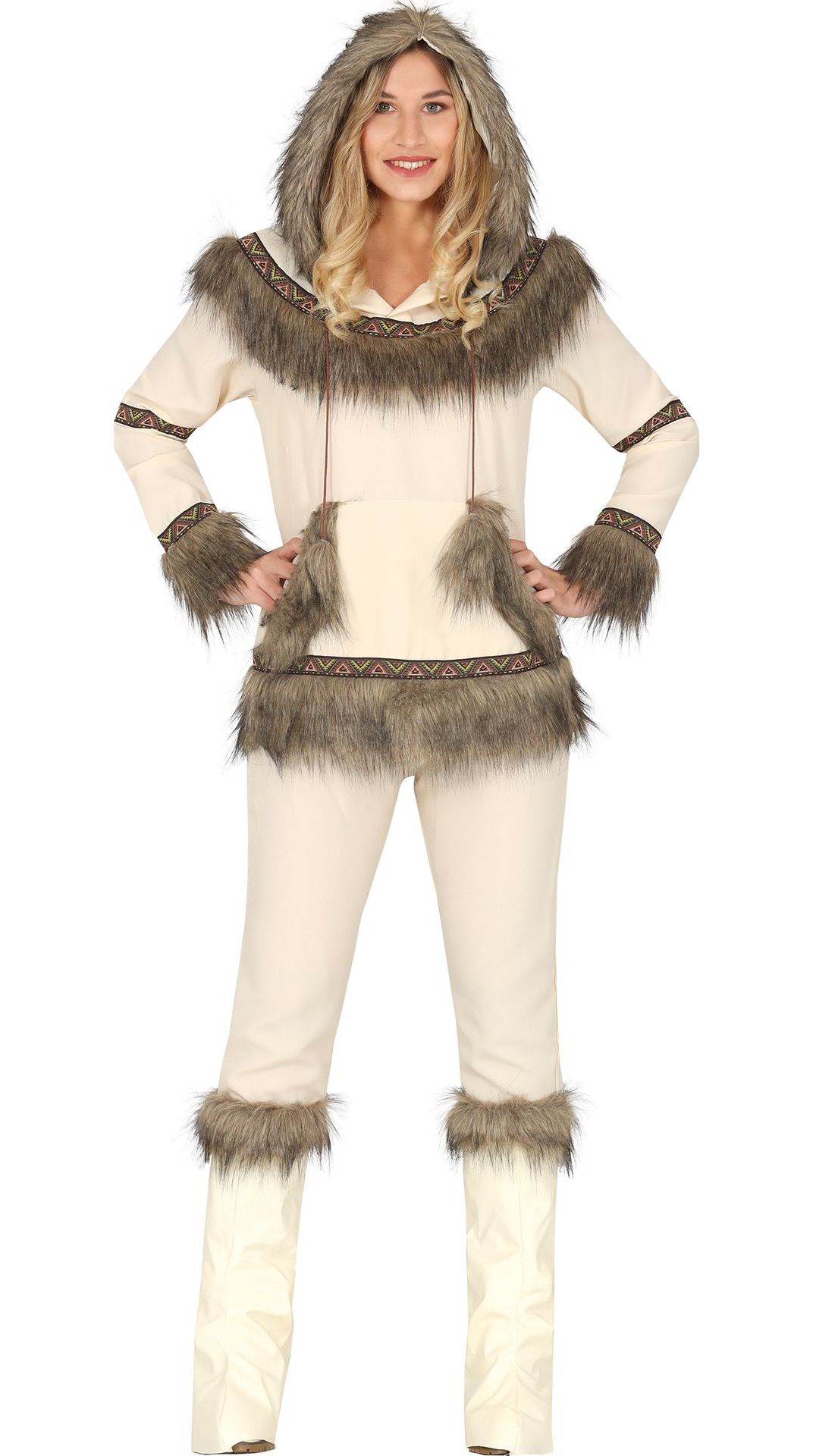 Vrouwlijke Eskimo outfit met capuchon