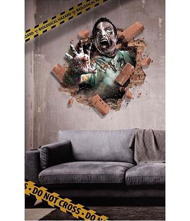 Wanddecoratie zombie 70 x 80 cm halloween