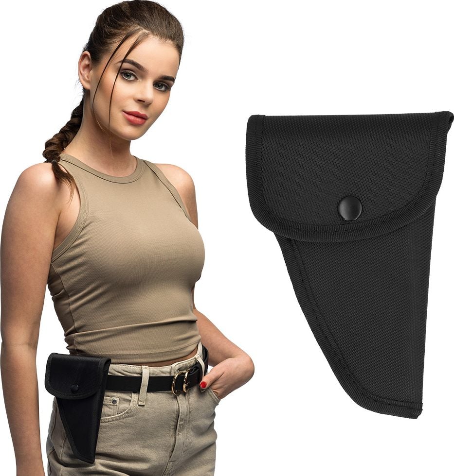 Wapenholster met Knoopsluiting Zwart