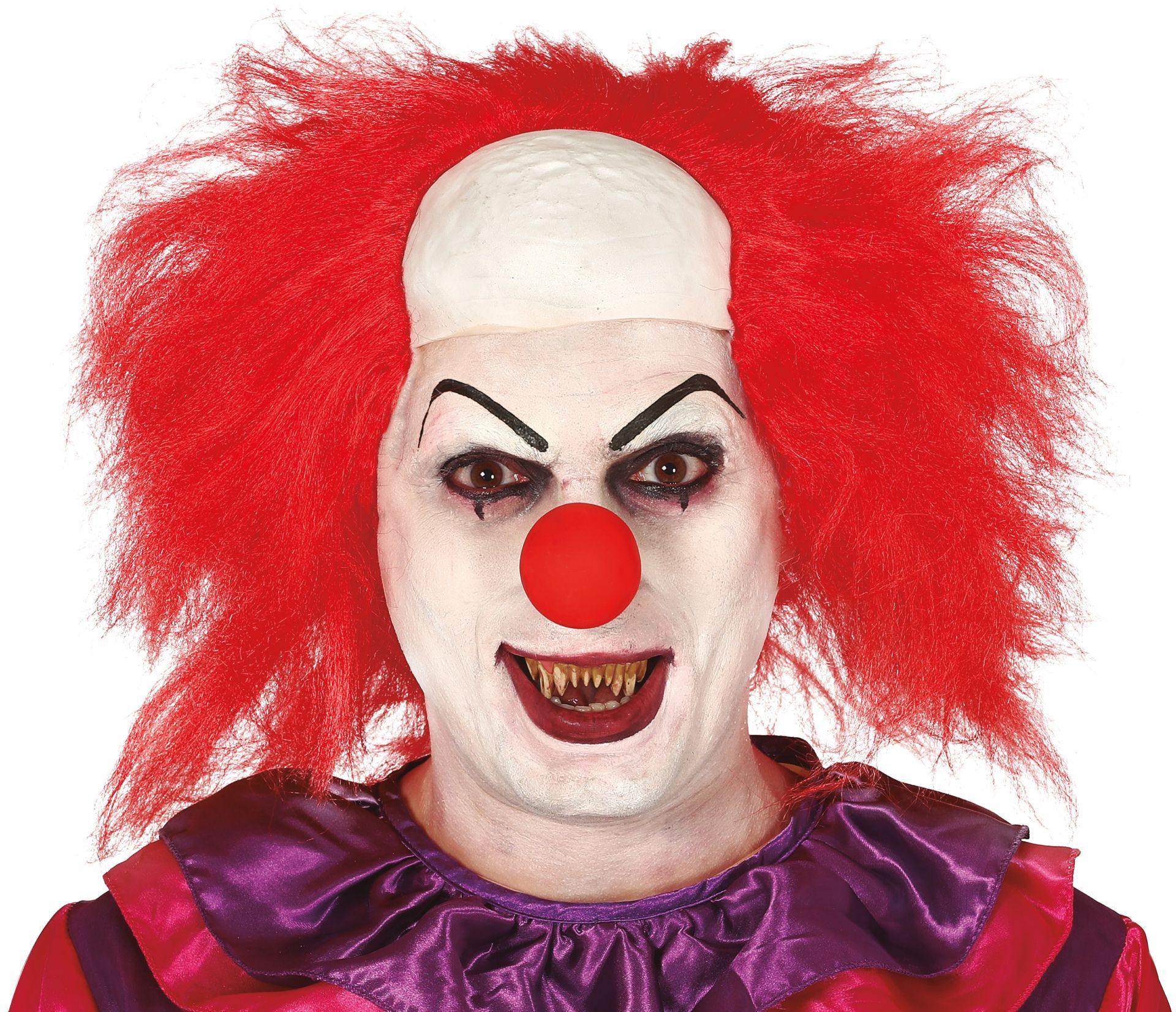 Warrige clown pruik rood