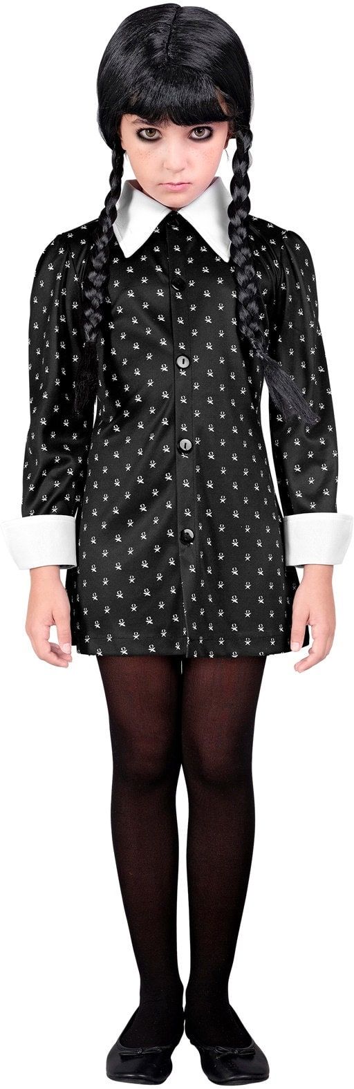 Wednesday Addams Jurkje Zwart Wit Gestipt Meisjes