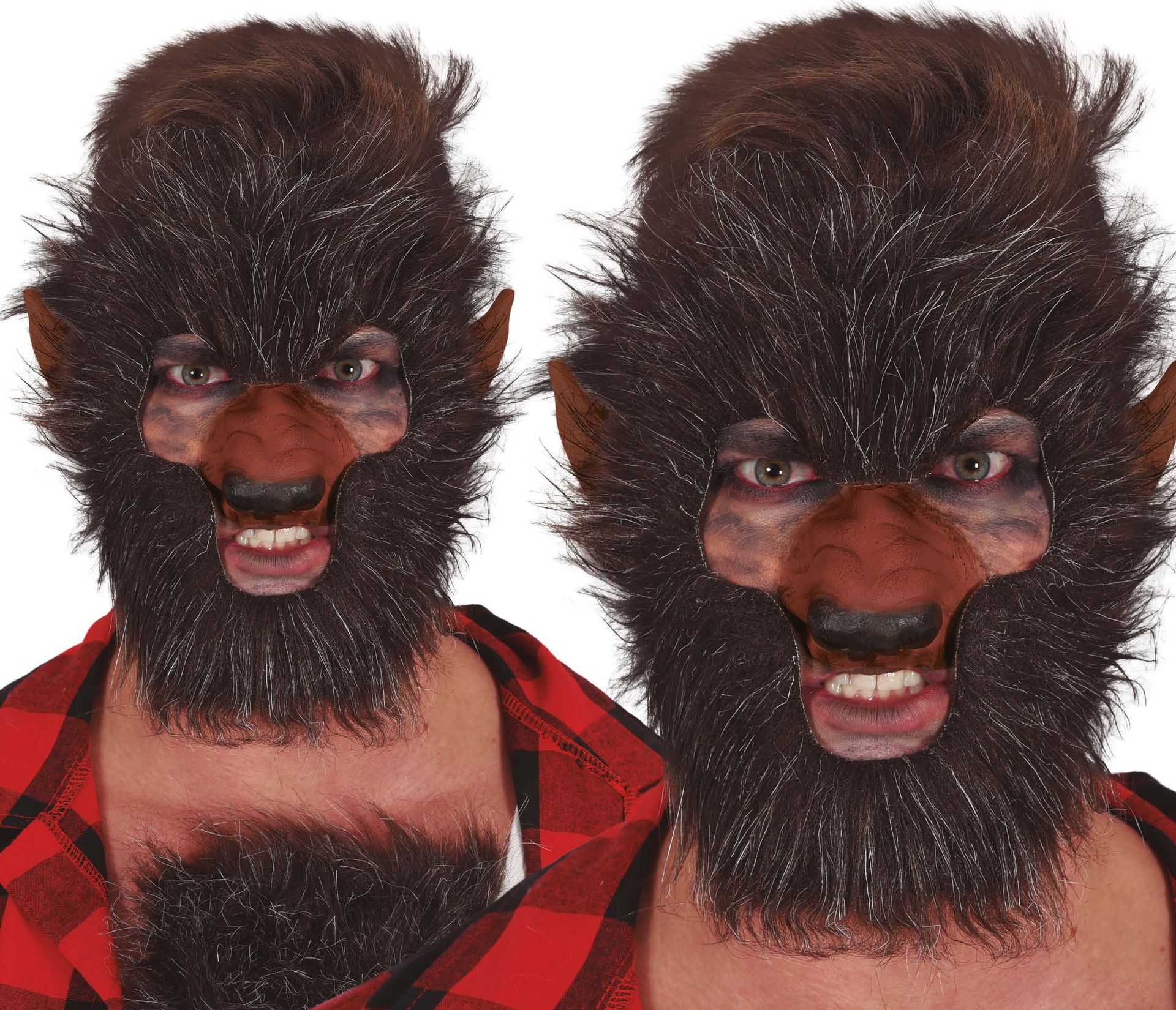 Weerwolf gezicht beharing bruin haar